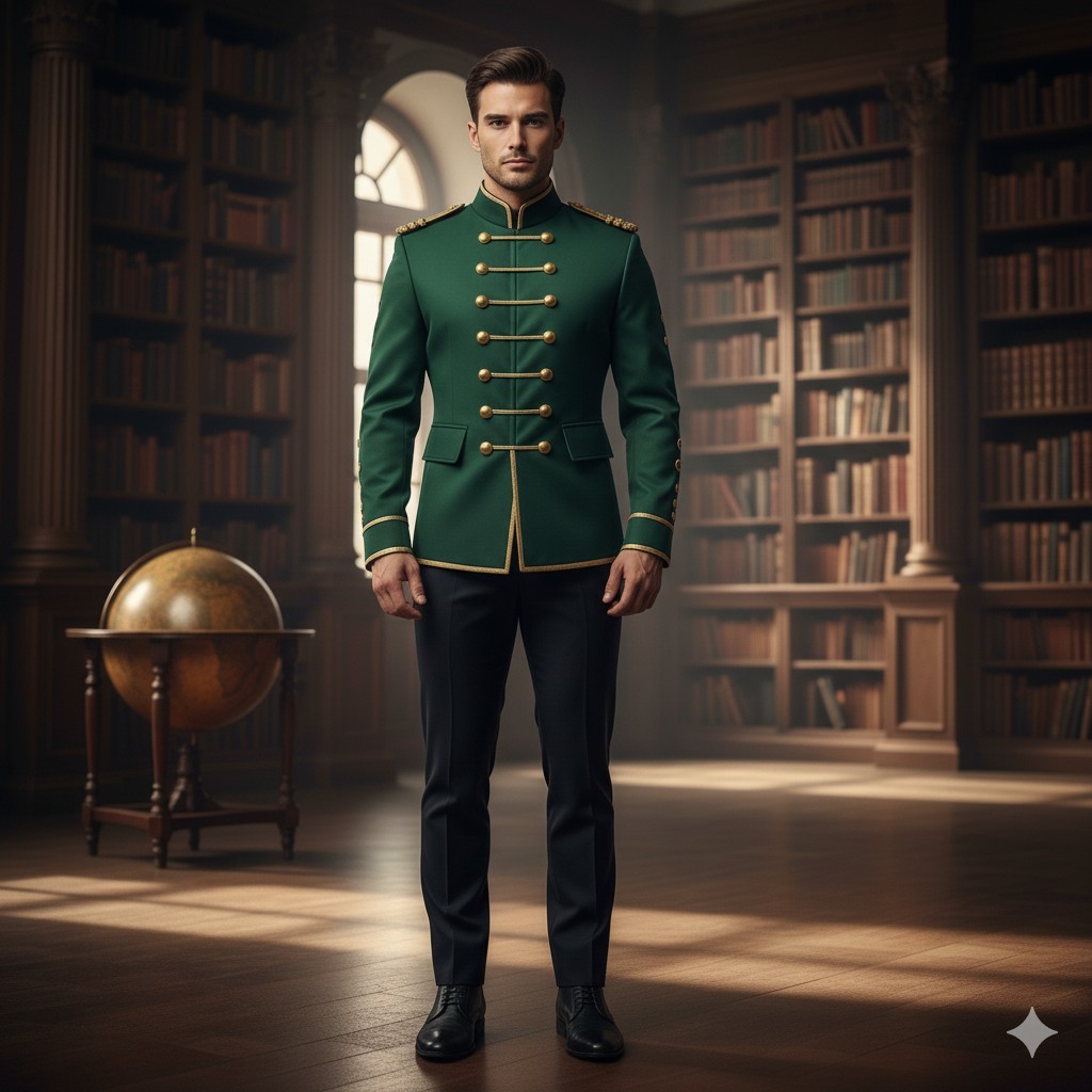 Green wool husar jacket