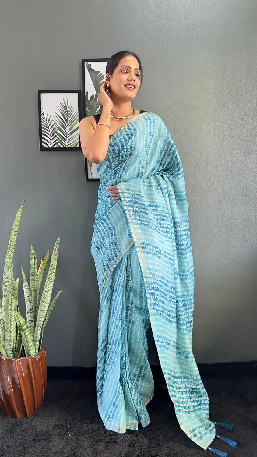 Women’s Kanjivaram Ready To Wear Pure Soft Silk Saree With Unstitched Blouse