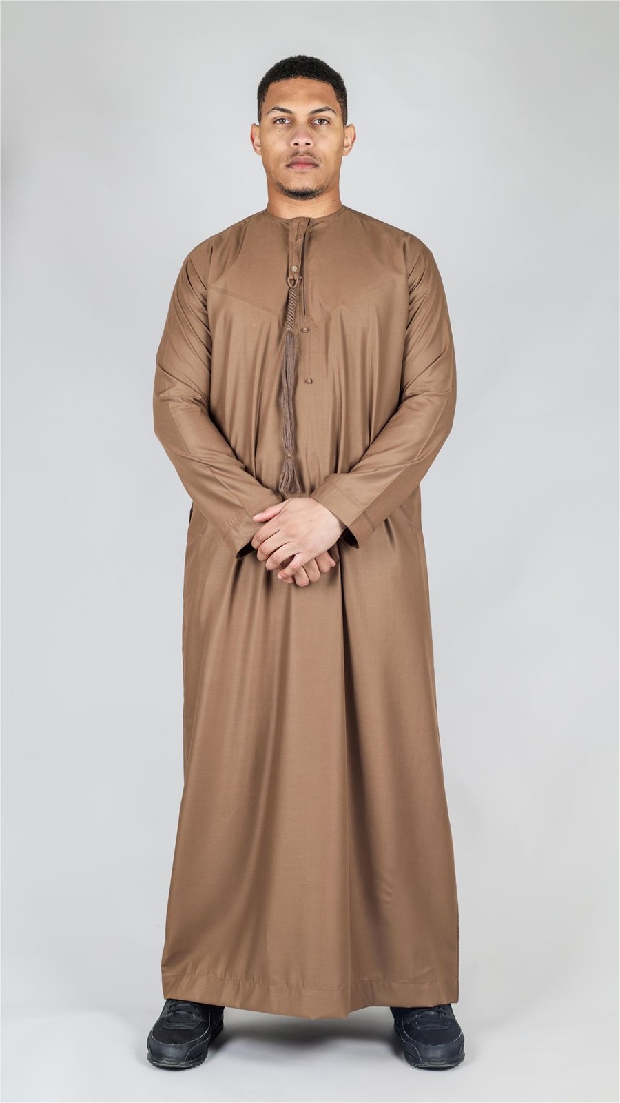 Men’s Bronze Thobe Emirati Islamic Clothing String Tassel | Thobez
