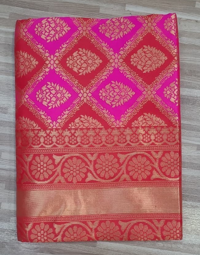 Wedding Wear Purple Lichi Silk Saree with Golden Jacquard Pallu & Blouse indian
