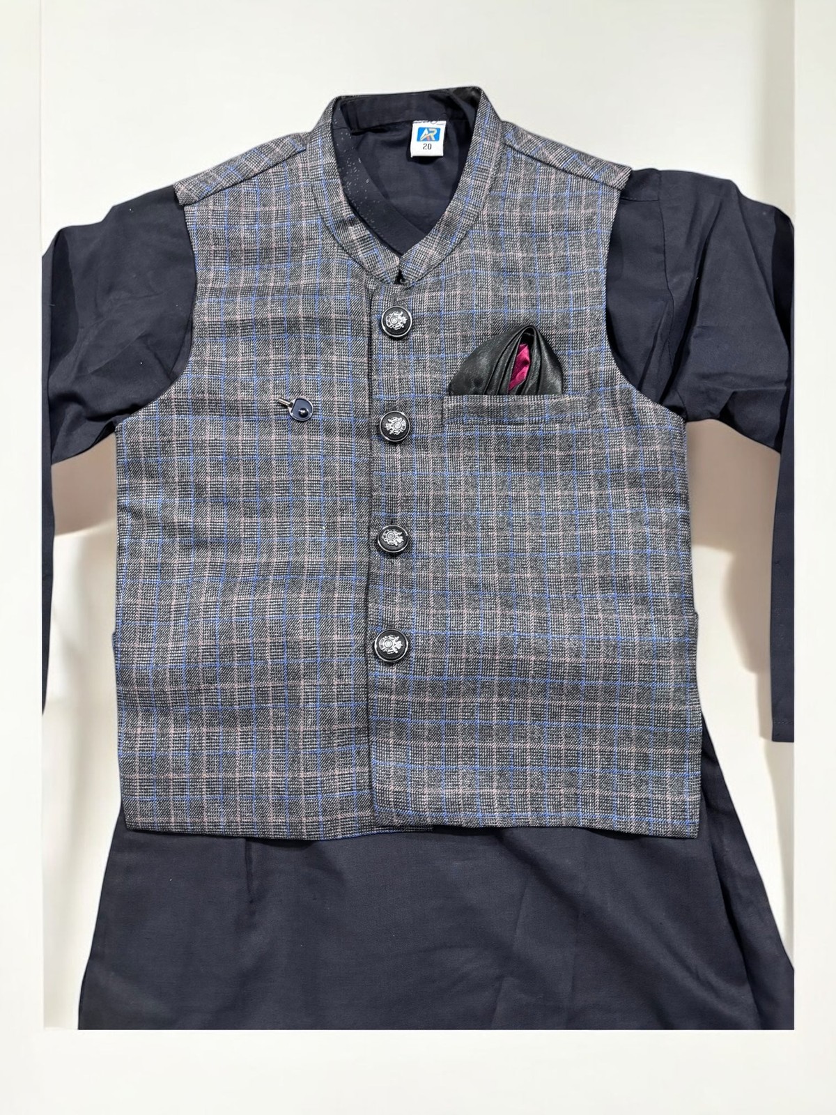 Traditional Soft Cotton Kurta, Pajama and Coat Set for Boys, Cultural Wear, 211