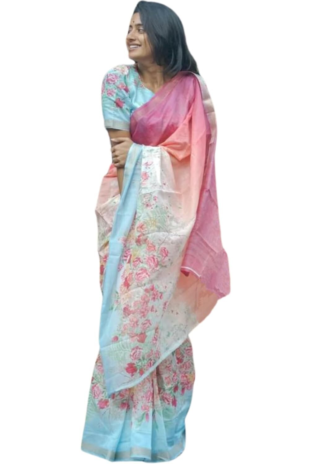 Women’s Jacquard Silk Banarasi Kanjivaram Style Linen Saree