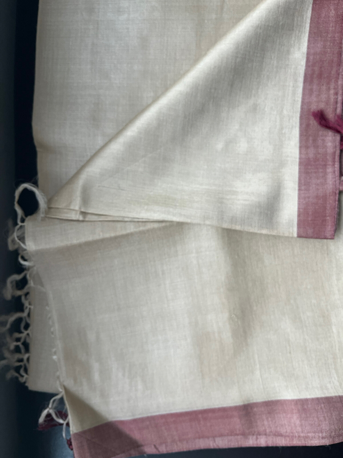 NWT FabIndia style Handloom Tussar soft Silk Saree sari Wine 🍷 / Ivory Pick 1
