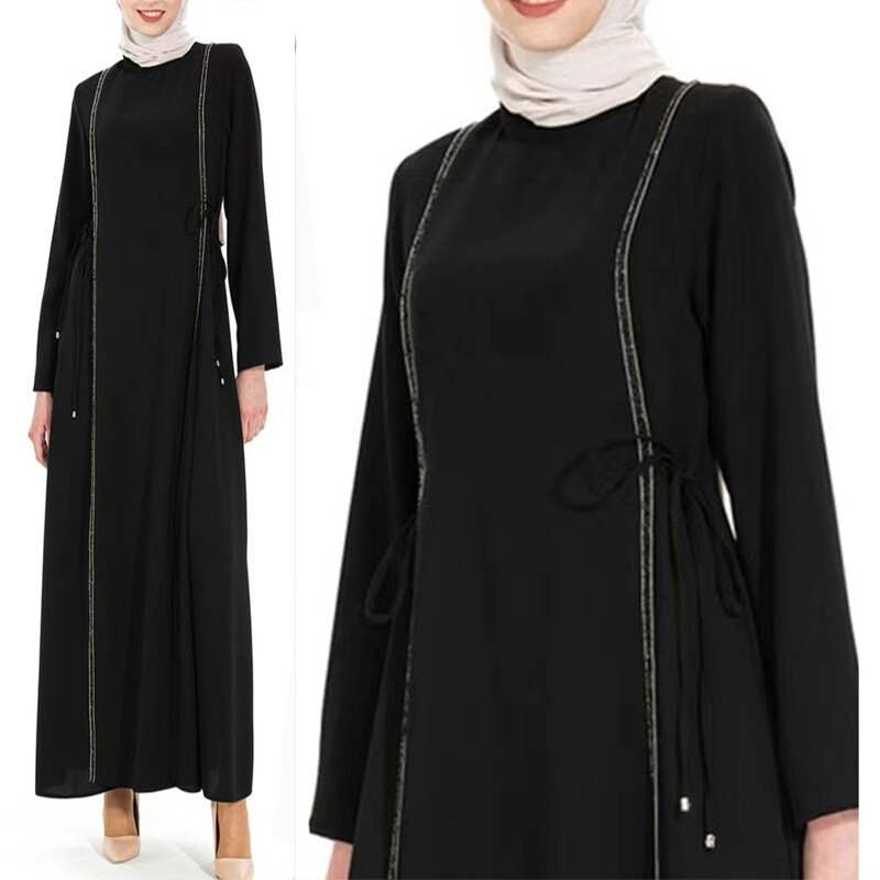 Muslim Islamic Women Dress Ramadan Clothing Dubai Abaya Kaftan Party Gown S-XL