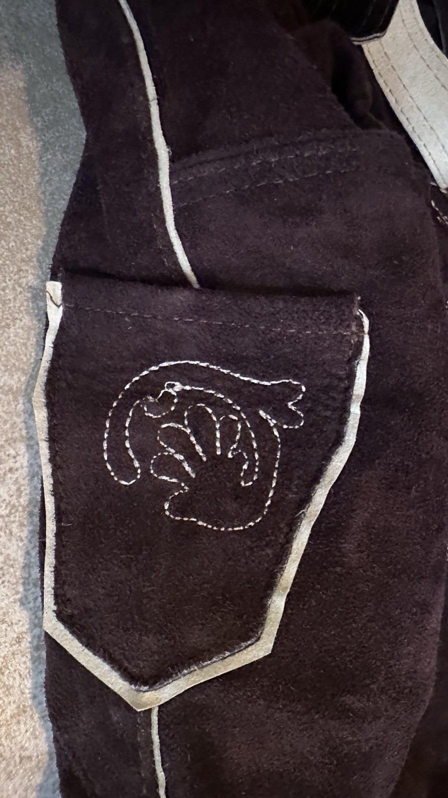 Authentic German Lederhosen genuine, Dark Brown Suede/Leather size 52 US XL