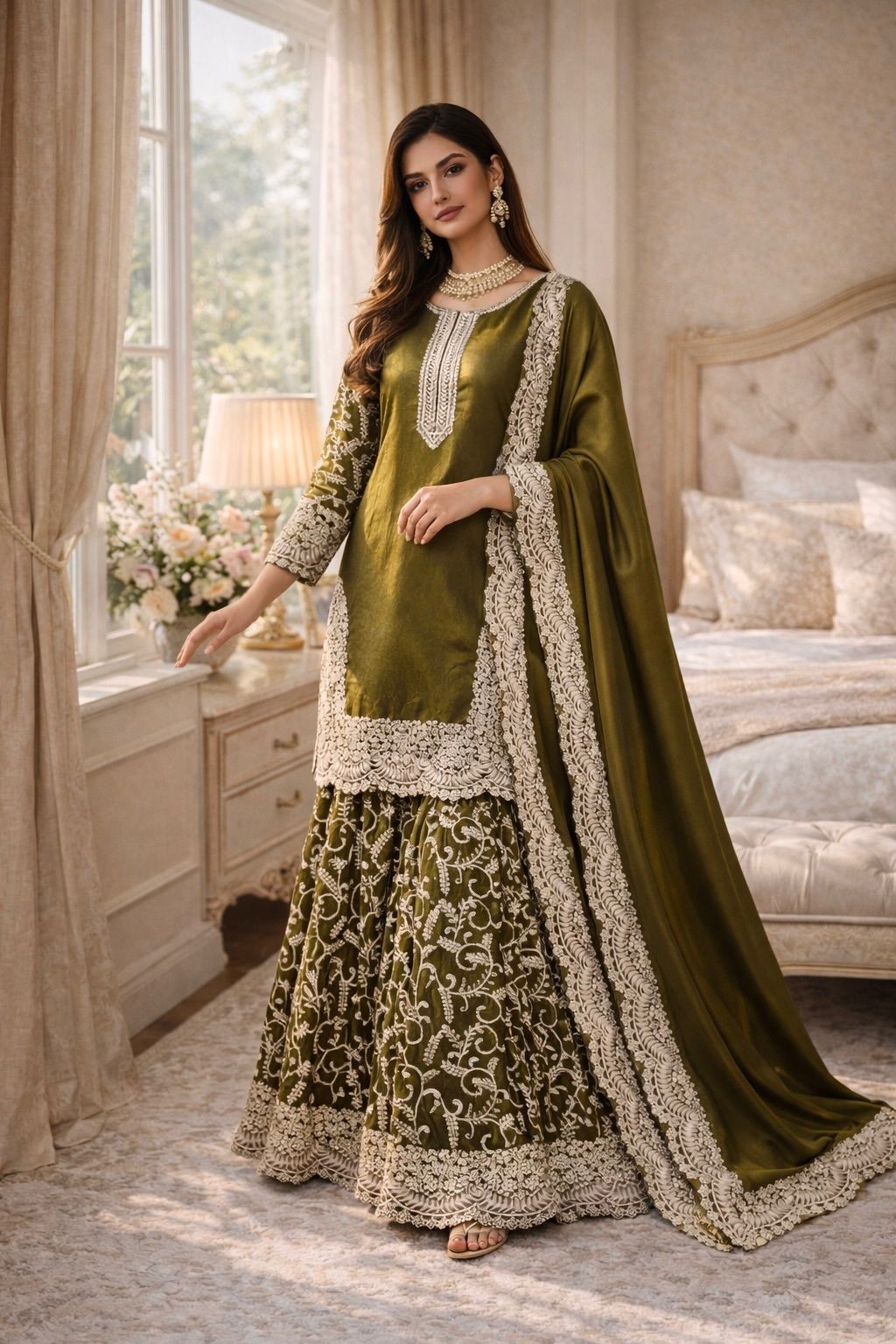 SHARARA PLAZOO SUIT PARTY WEAR PAKISTANI WEDDING SALWAR KAMEEZ PALAZOO SUIT
