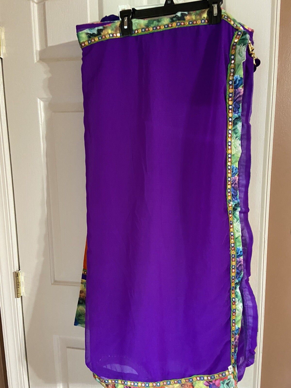 Girls, Indian Chaniya Choli, Orange And Purple Size 30, 3 piece set
