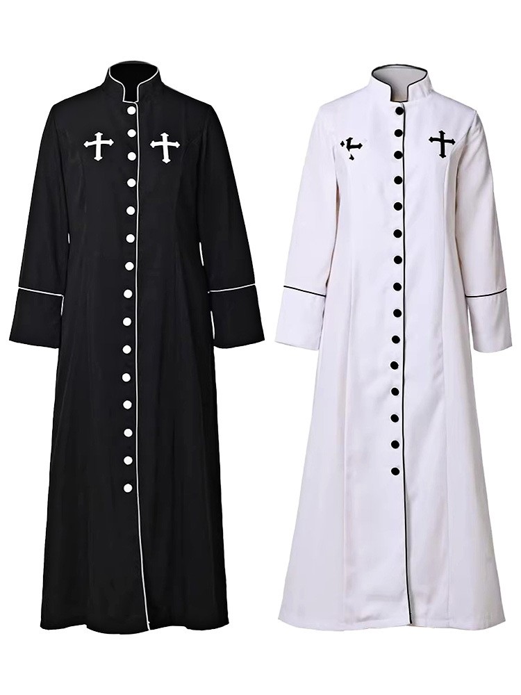 Medieval Priest Cosplay Costume Thobe Man Islamic Muslim Robe Halloween XS-5XL