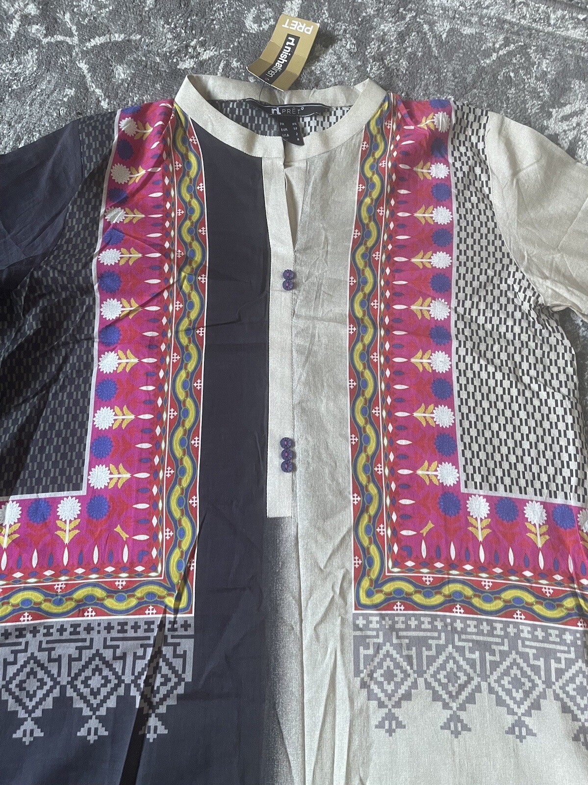 Pakistani/Indian Dress Shalwar Kameez stitched (3PC) Small (Lawn) Nishat Brand