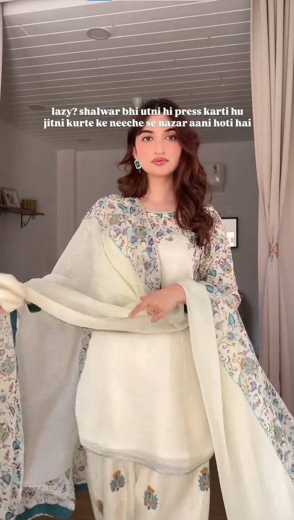3 PIECE PAKISTANI DESIGNER FARSHI SHALWAR SUIT