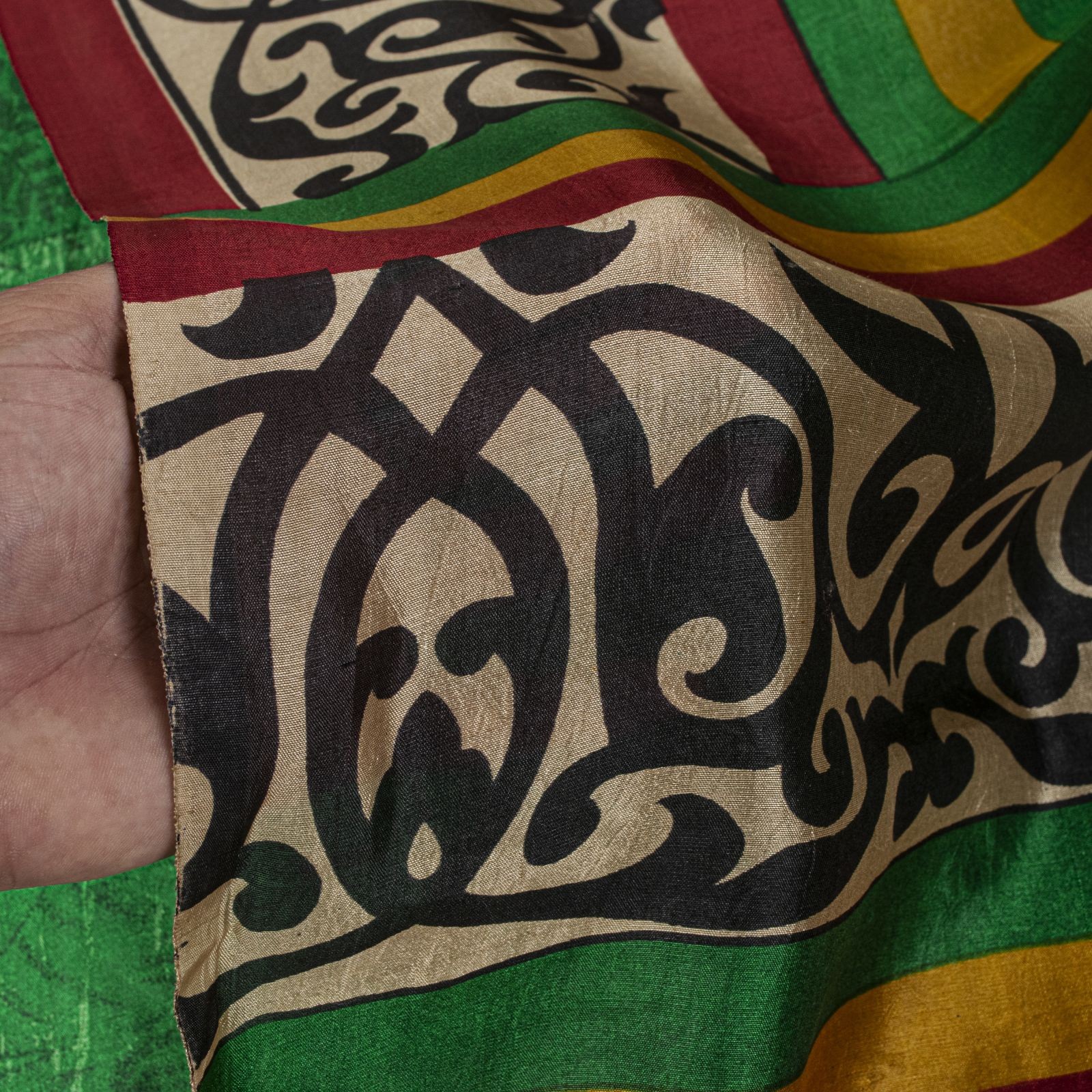 Sanskriti Vintage Saree Green Soft Pure Silk Floral Printed Sari 6.5+Yd Fabric