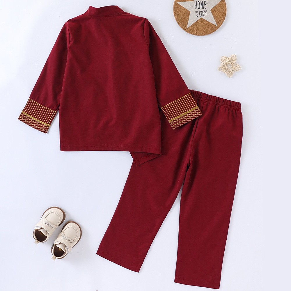 Kids Boys African 2Pcs Outfit Long Sleeve Blouse Shirt+Pants Suit Boho Outfits