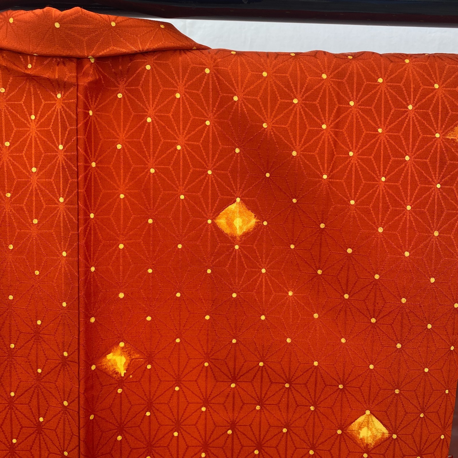 Japanese Vintage Kimono Haori Jacket Silk Red Traditional Authentic 32in