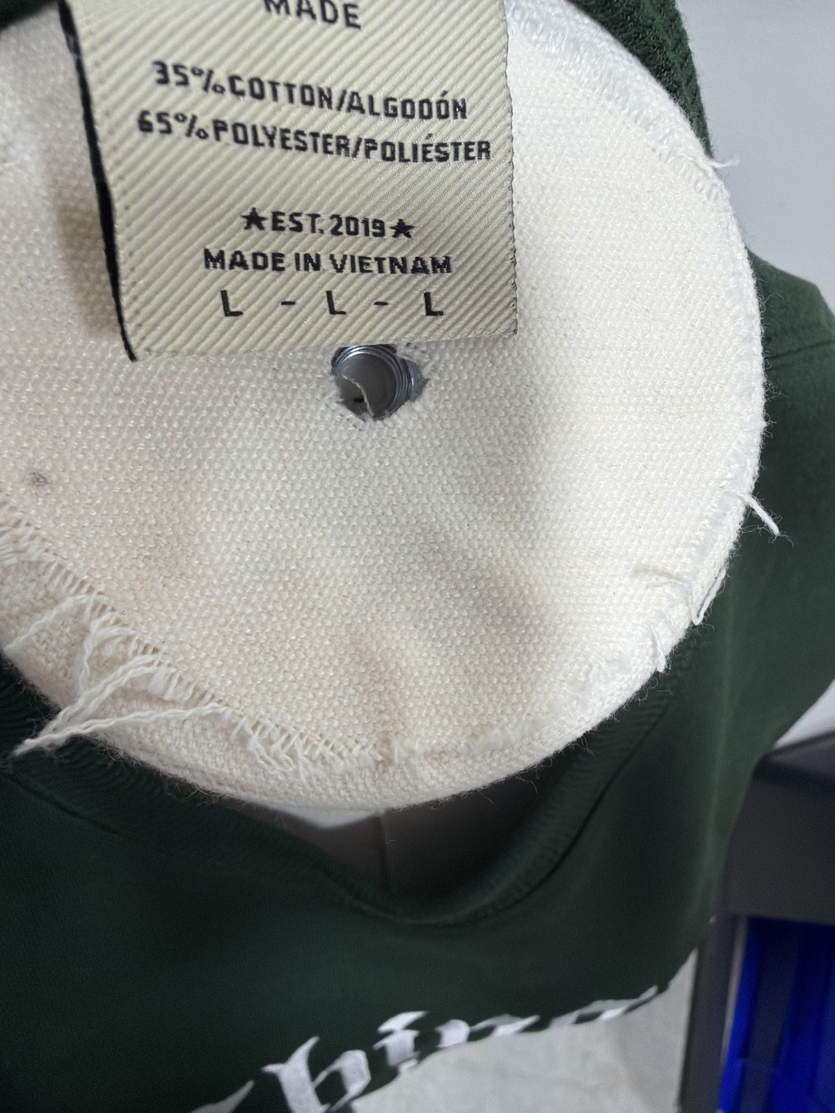 Chinga La Migra Forest Green Crewneck Sweatshirt Embroidered Sz L EST 2019
