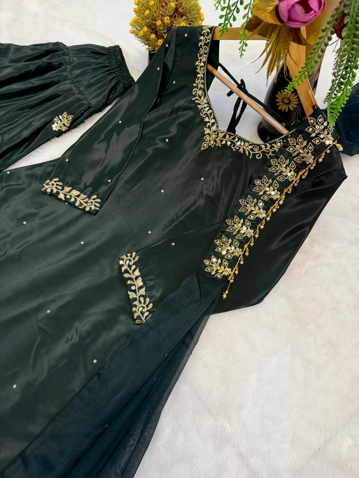 3 PIECE PAKISTANI DESIGNER FARSHI SHALWAR SUIT