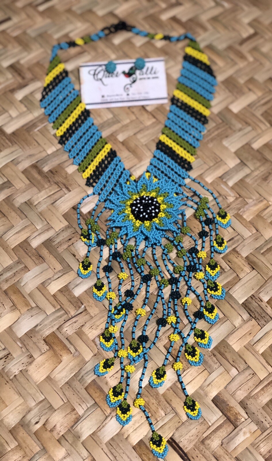 Mexican huichol Handmade Necklace And Earrings