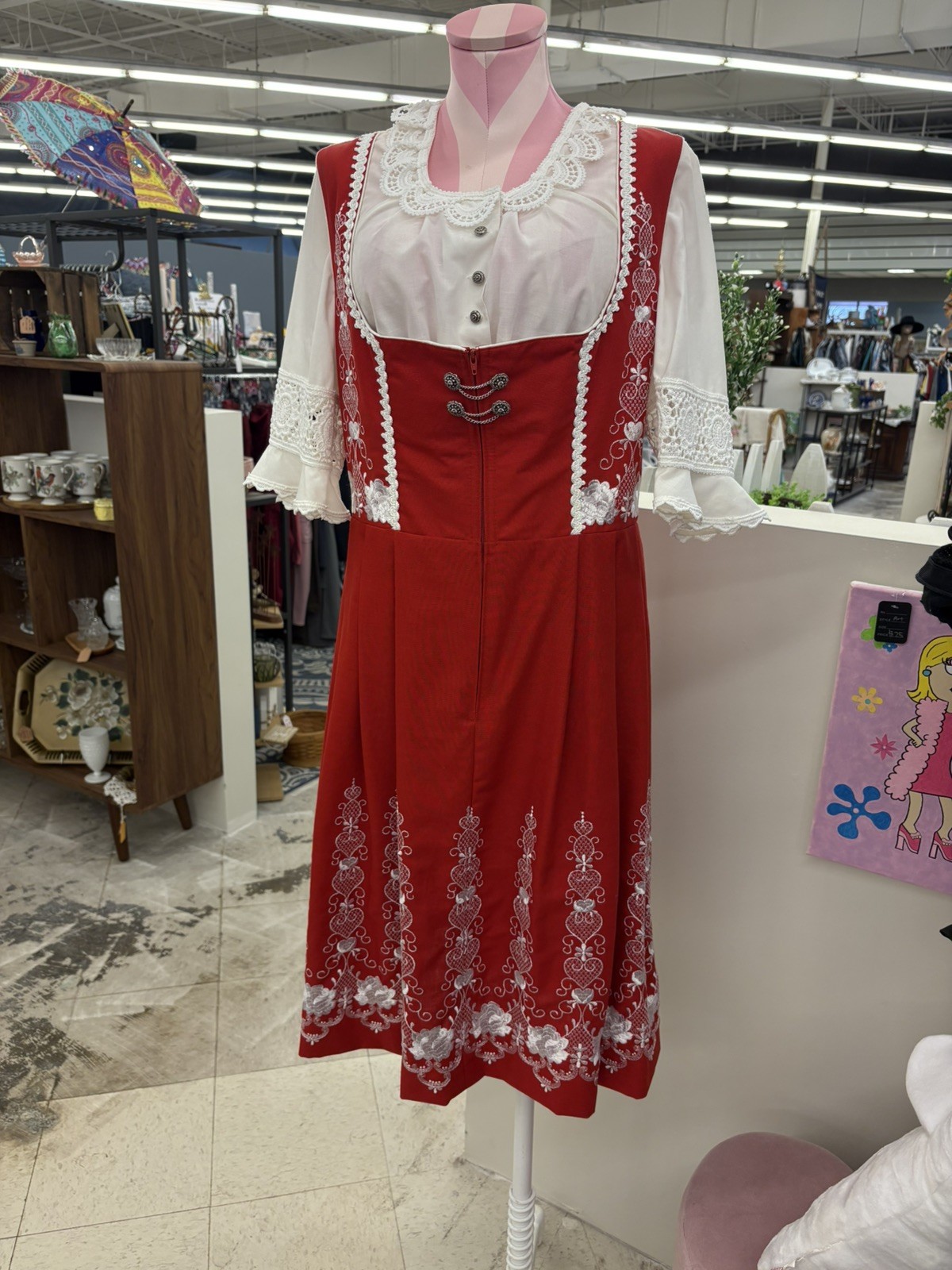 Vintage Rose Dirndl Aus Bayern German Oktoberfest