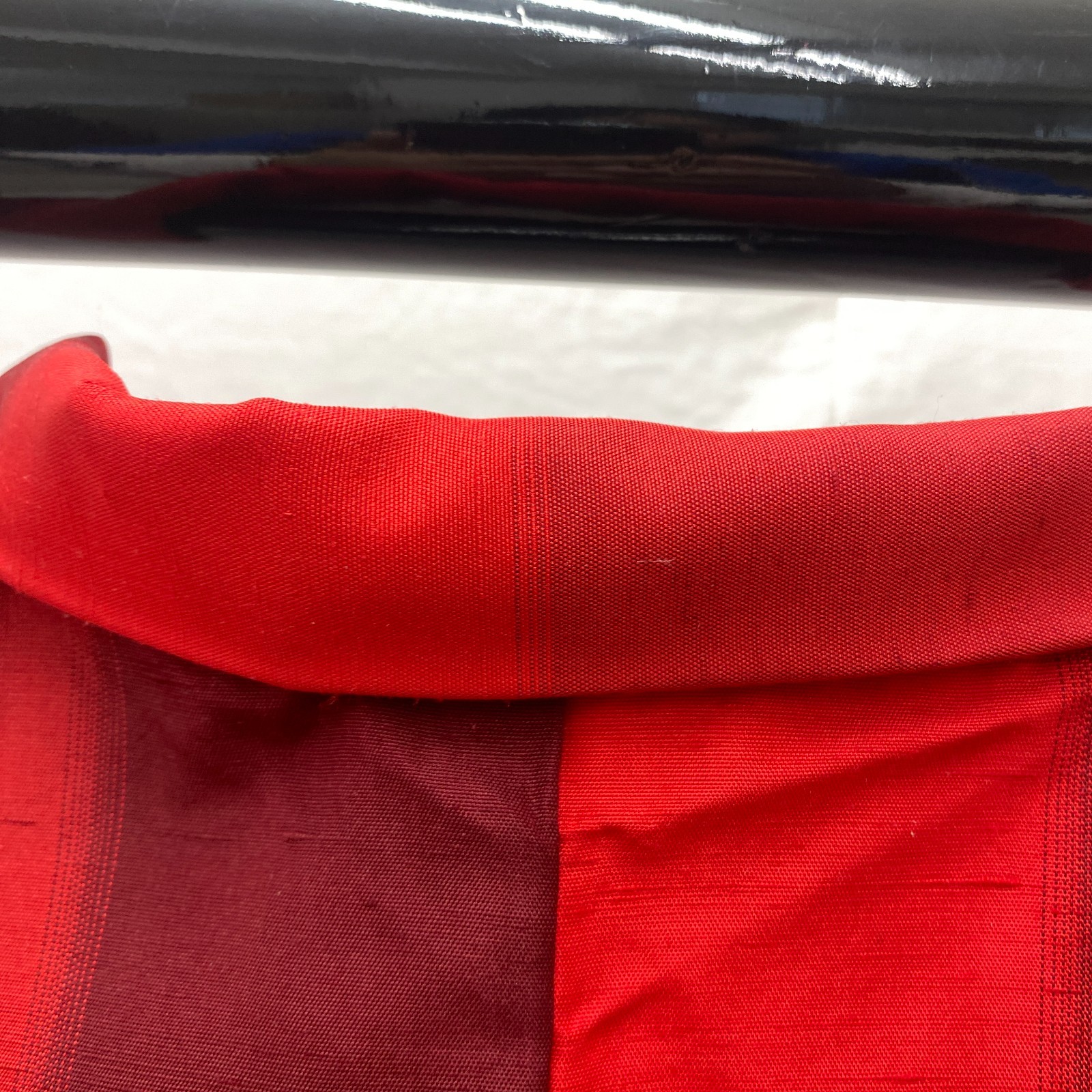 Japanese Vintage Kimono Haori Jacket Polyester Red Traditional Authentic 31 in