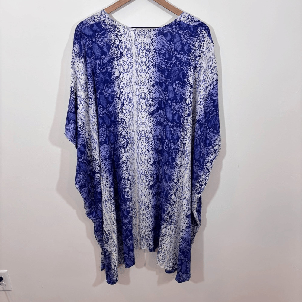 Angie Blue snake print open from short sleeve cardigan kimono