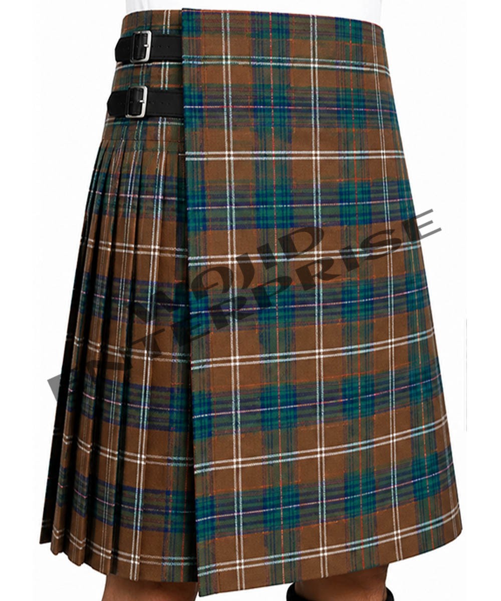 Men’s Scottish Handmade Traditional Chisholm Hunting Ancient Tartan 8 Yard kilt