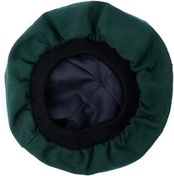 Traditional Scottish Wool Tam O’ Shanter Cap Green Tartan kilt Hat Tammy Bonnet