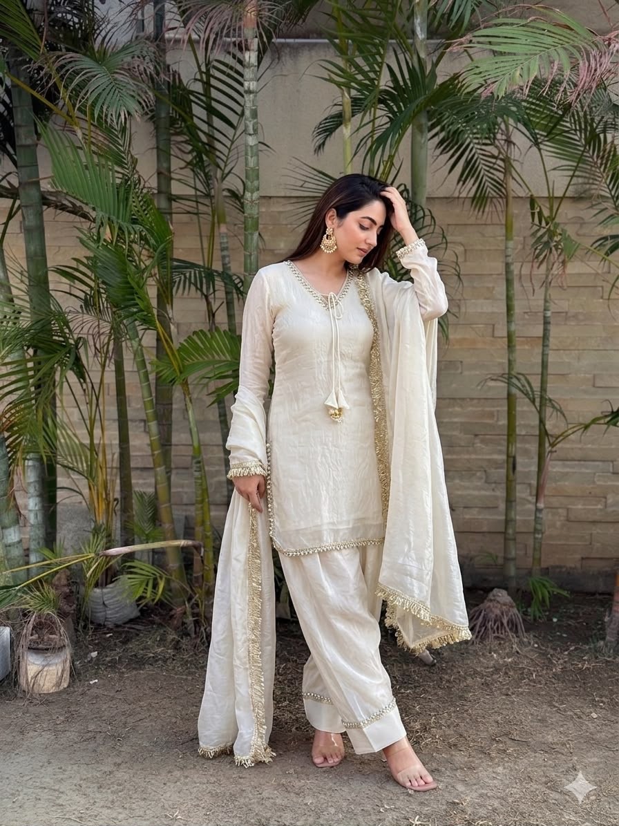 Women’s Kurta Salwar Set with Embellished Dupatta | Ready-to-Wear Ethnic Outfit