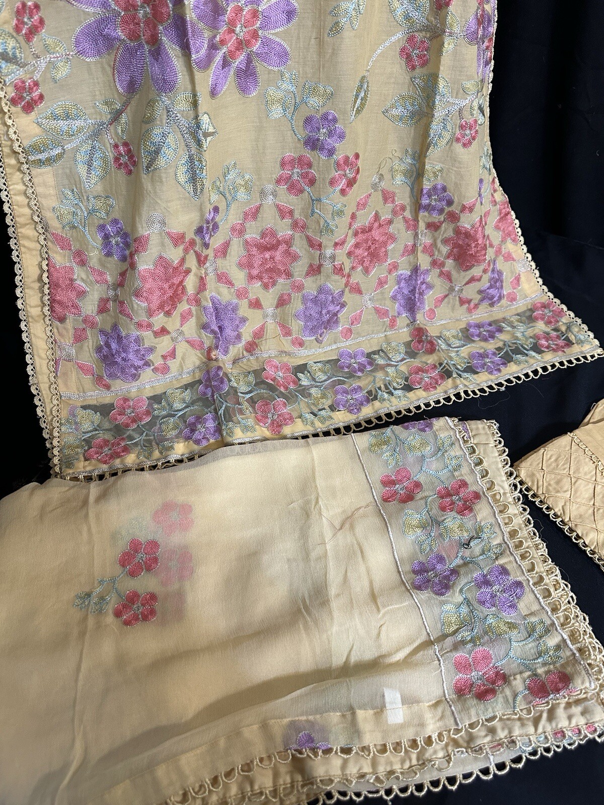 ⭐️Premium BRAND ADAN LIBAS- Beautiful EMB COTTON ,Suit .3 pc , Medium- $45