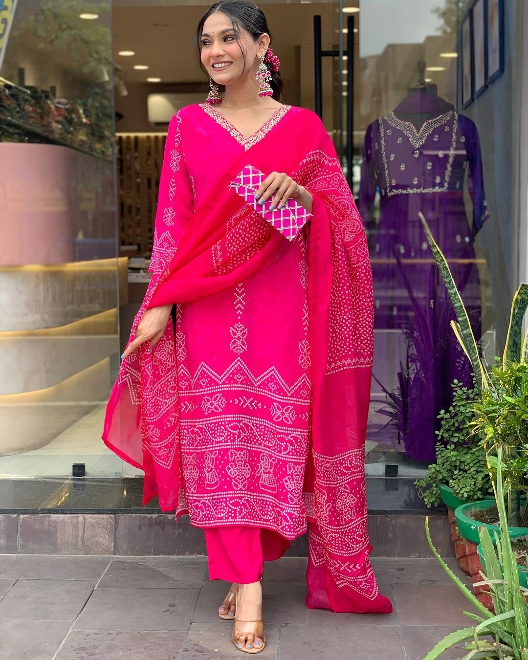 Women’ s French Crepe Embroidery Kurta with Pant & Dupatta