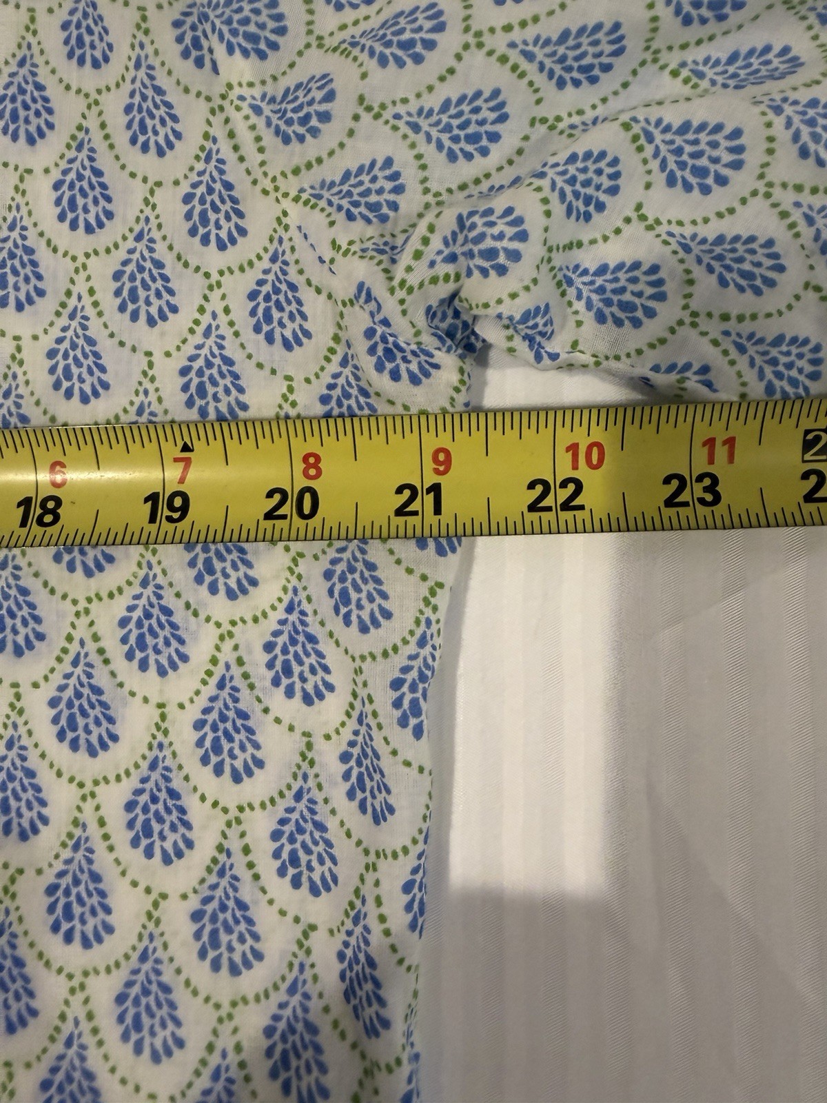 Red Flower Fiber Blue Green White Cotton Kurta Top Size M
