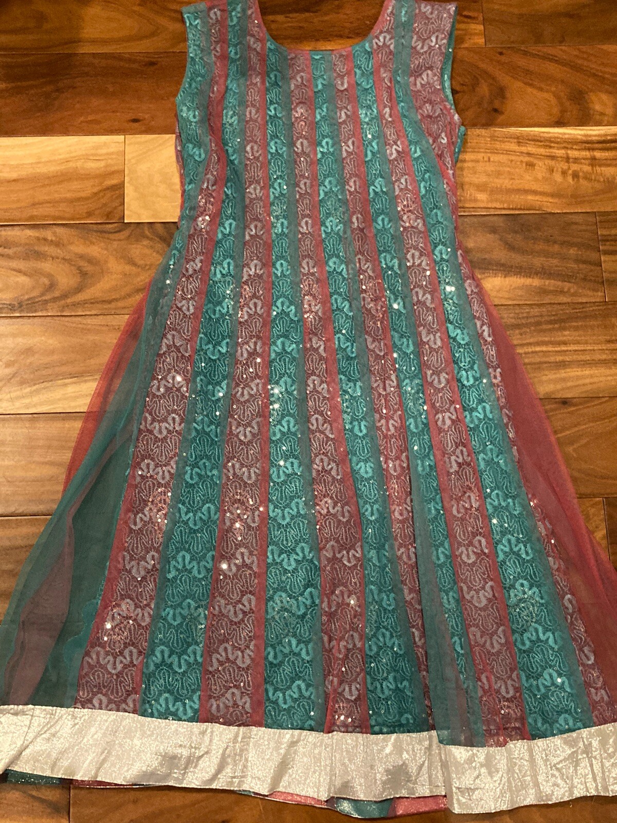 Indian Ethnic Hand made Festive Colorful Sari with salwar Wear Bust 16X 29Length