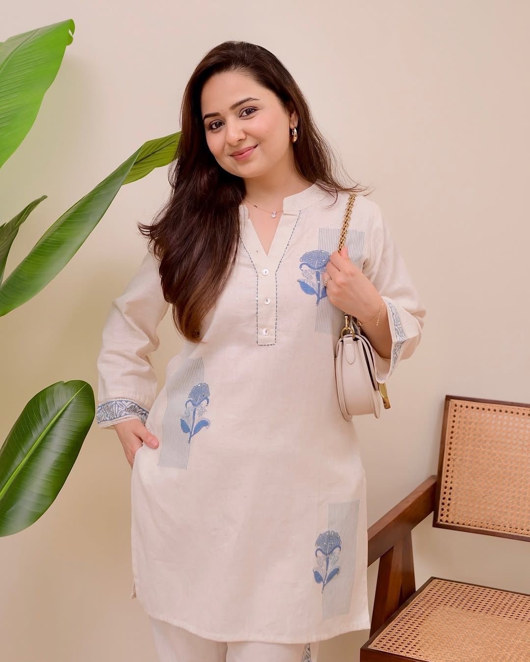 Women’s Kurta Pant Set | 2-Piece Embroidered Cotton Suit Casual Ethnic Wear