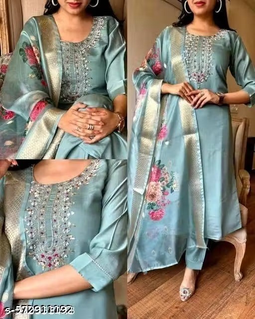 Indian Salwar Kameez Suit Readymade 3Pc Women Party Wear Dress Dupatta
