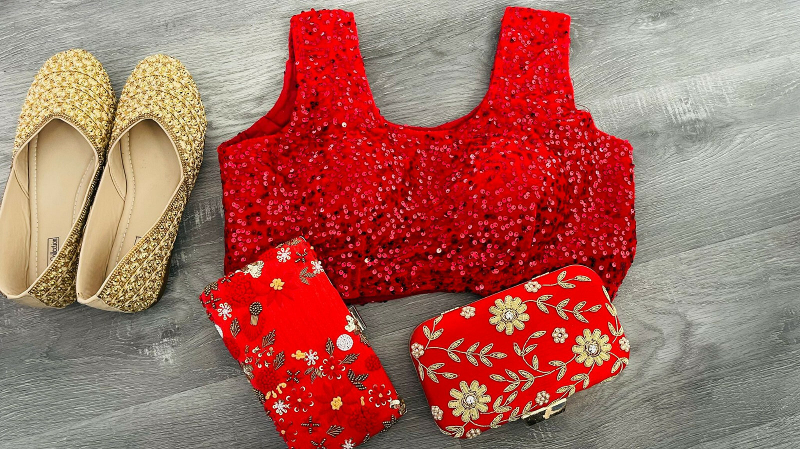 Designer Indian blouses and clutches 