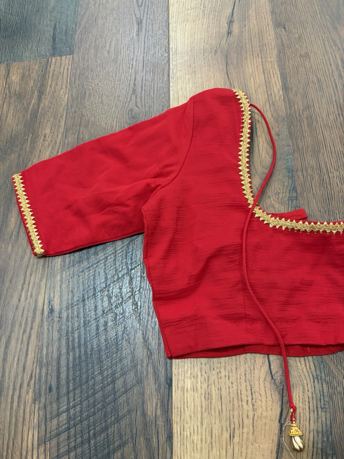 Red Fancy Silk Full Stitched Blouse Size 36/38/40