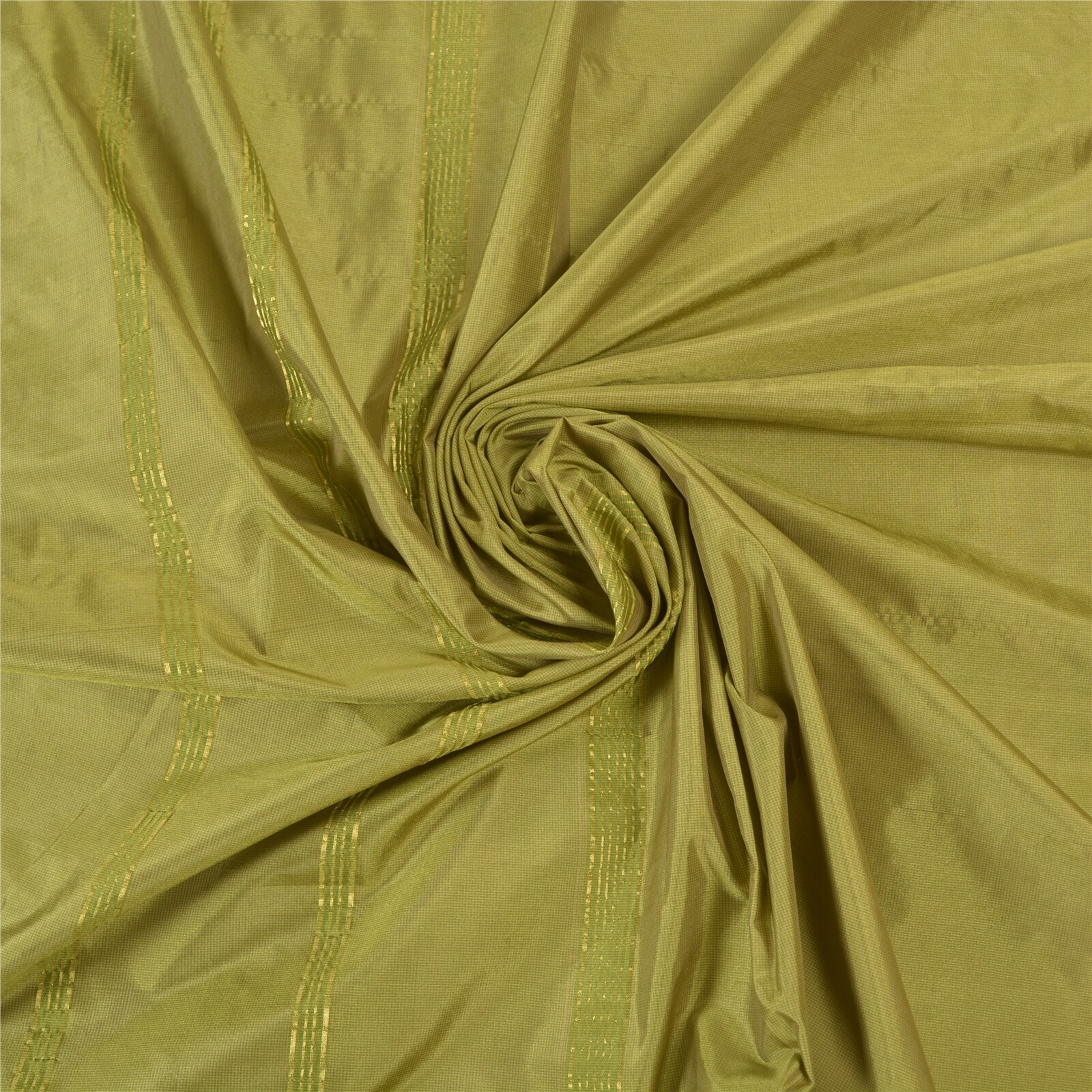 Sanskriti Vintage Green Indian Sarees Art Silk Woven Zari Sari Craft Fabric