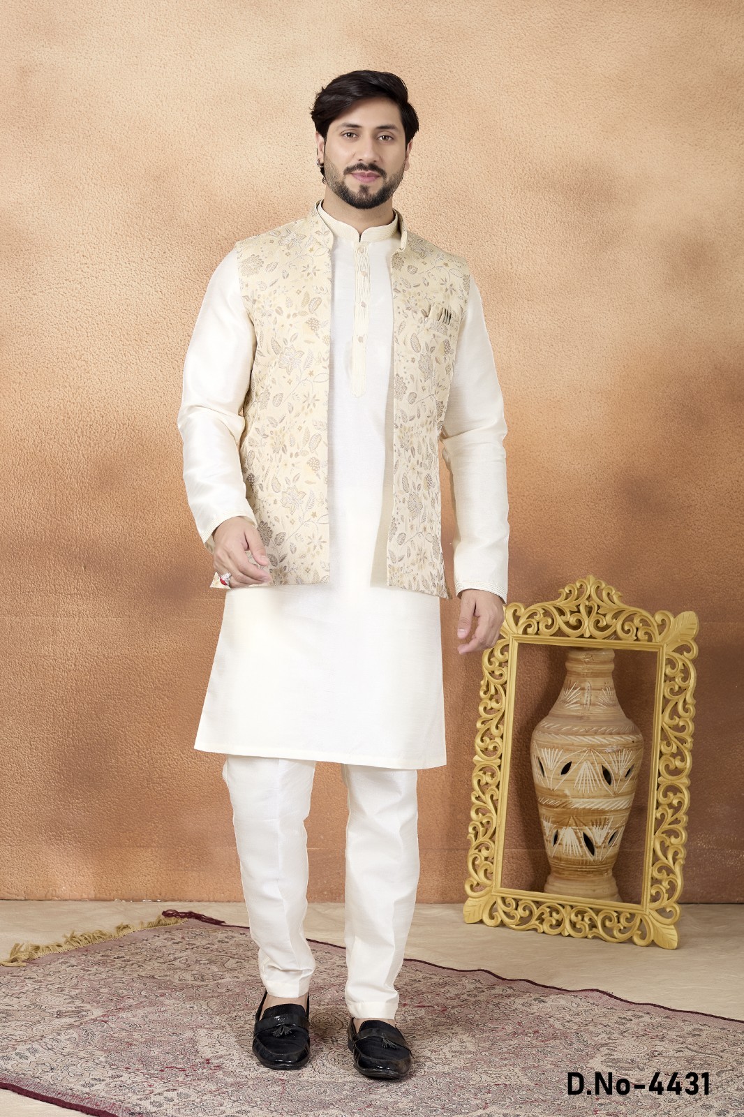 3 Pc Mens Traditional Wedding Bollywood Eid Designer Party Wear Kurta Payjama