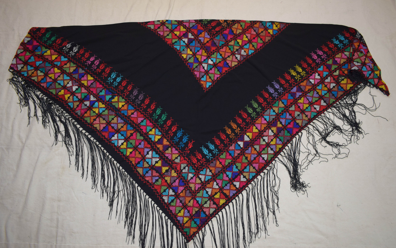 Hand Stitched embroidered Egyptian / Palestinian Bedouin Wrap Shawl Scarf