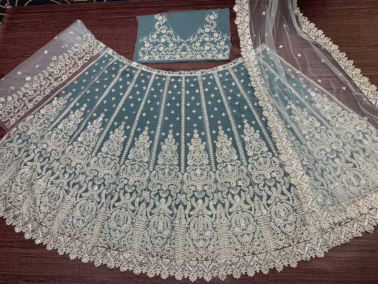 Indian Designer Soft Net Lehenga Choli With Dupatta For Wedding & Party