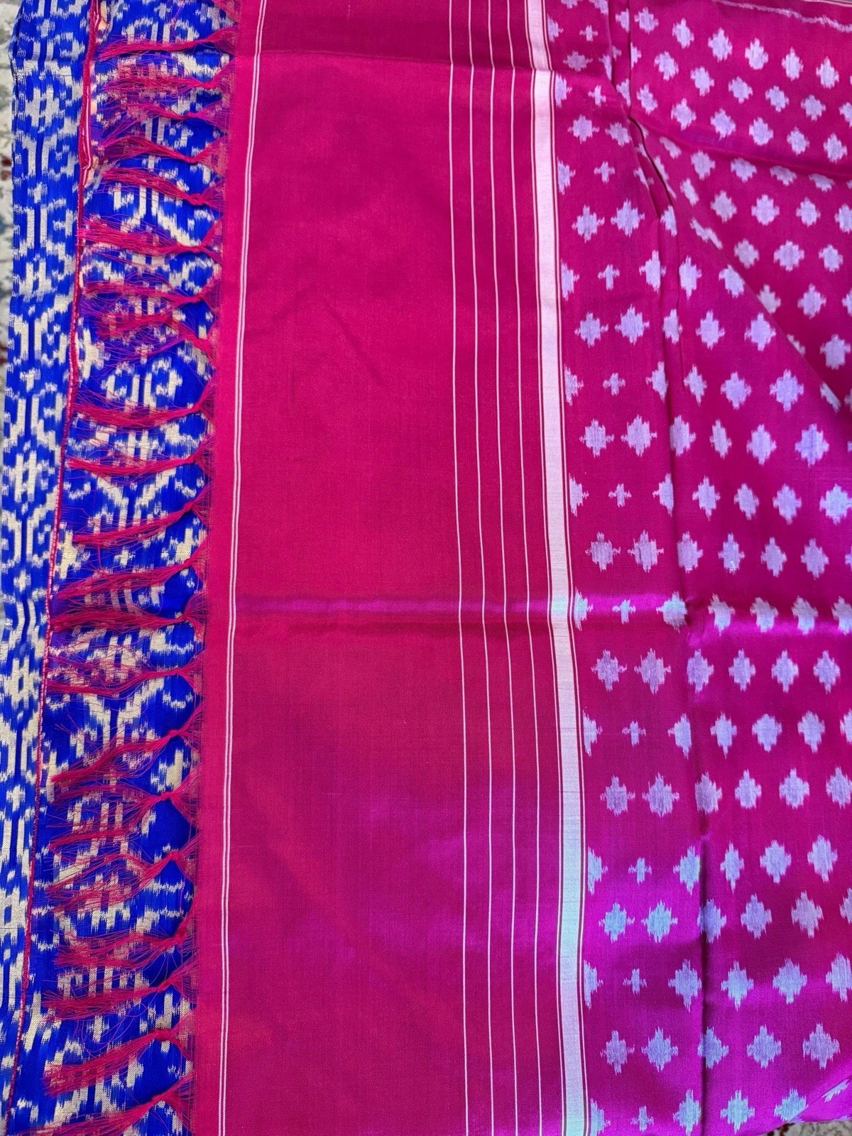 Indigo Blue Pochampally Ikat pure silk saree sari wedding Partywear Handloom