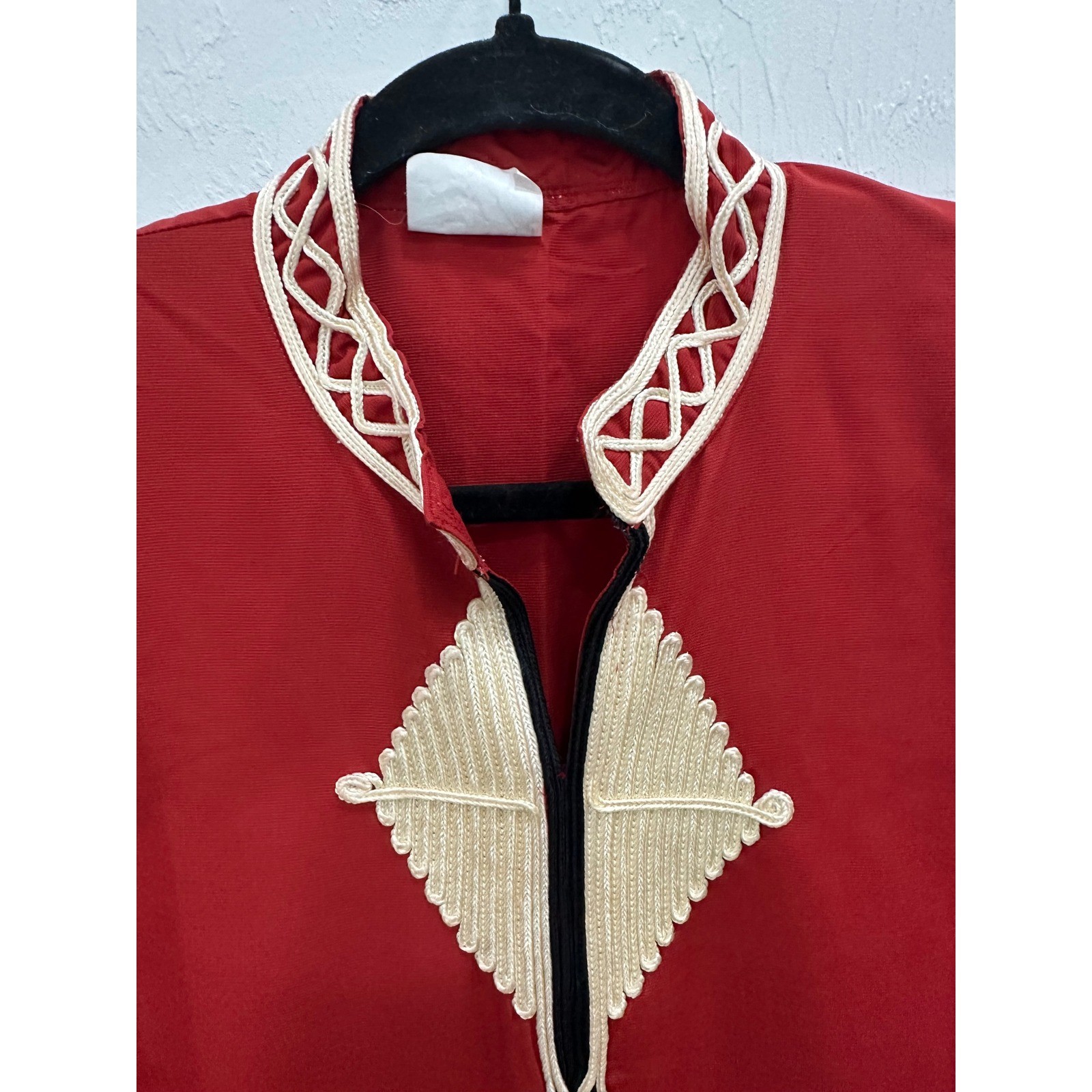 Made in A.R.E. Galabeya Robe Unisex Size 4 Red Good Embroidered Ethnic Egyptian