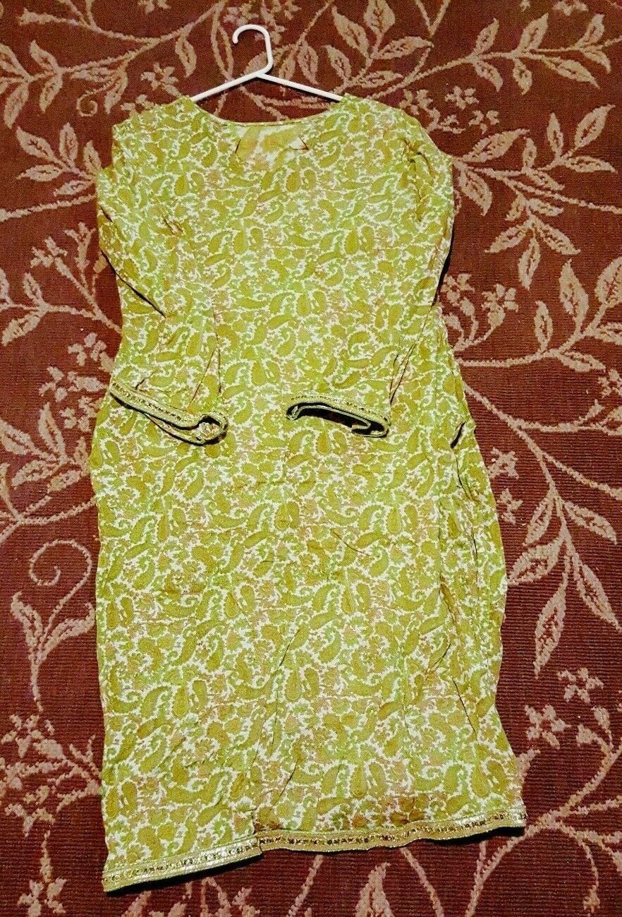 Pakistani Indian Kurta Kameez Soft Fabric Lawn Cotton Light Green Summer Wear