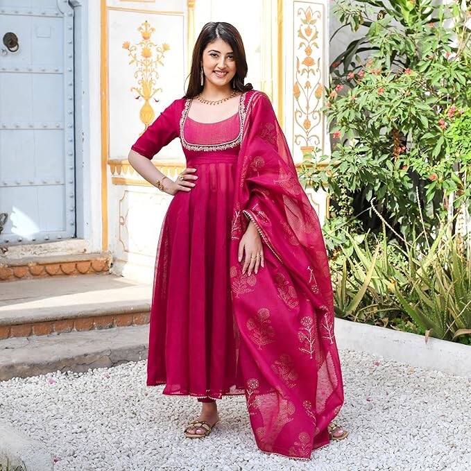 Women Straight Printed Kurta with Pant & Dupatta (Color & Design May Vary)