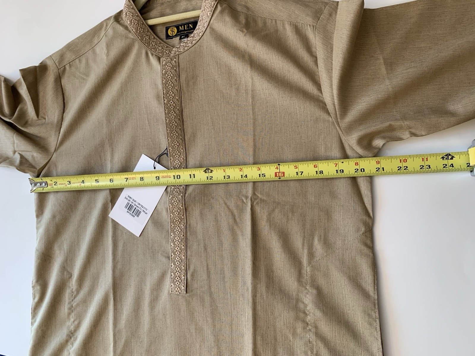 String & Thread Men’s Kurta NWT Medium Smart Fit Sand / Camel Earth Tone