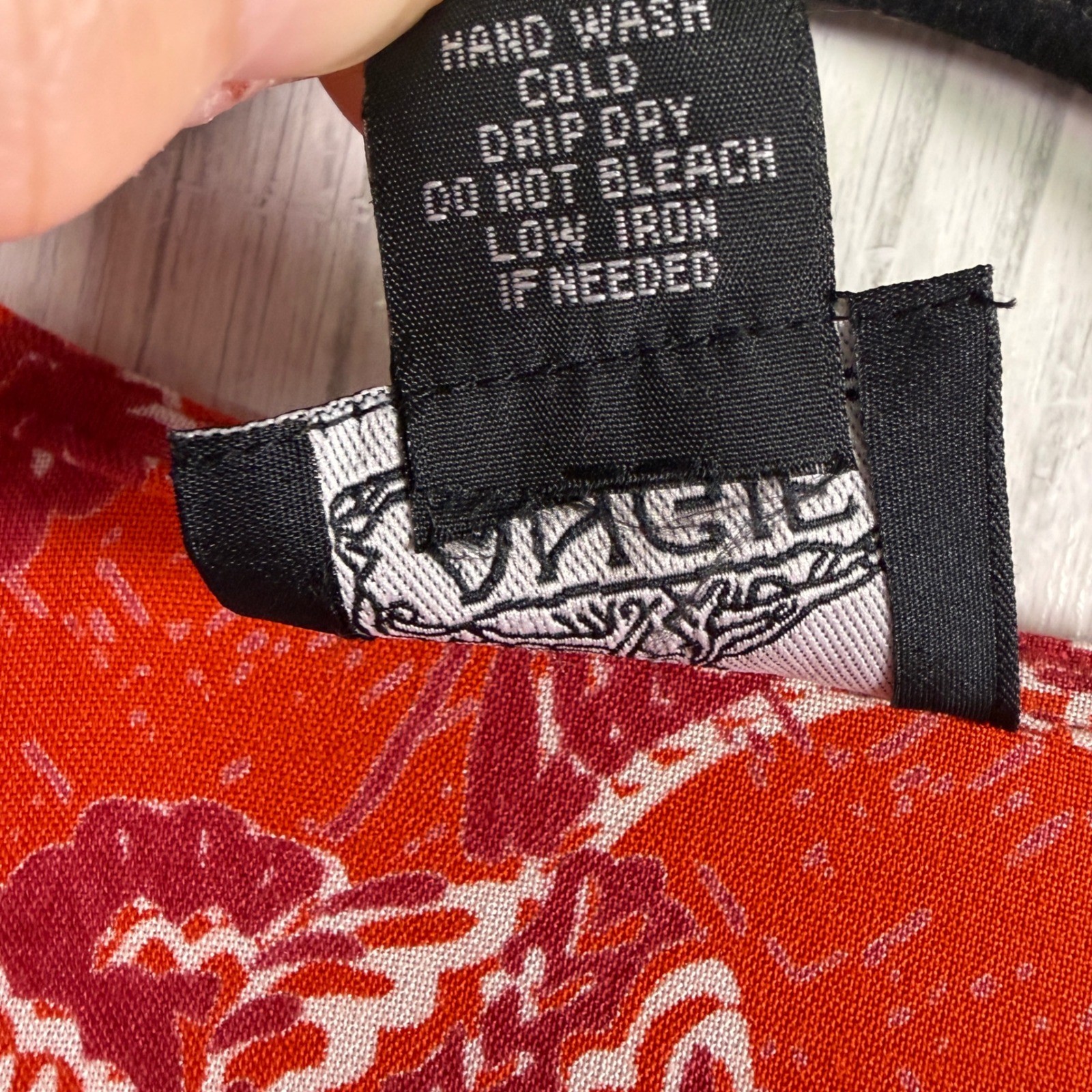 ANGIE Red & White Bandana Print Lightweight Kimono, Large