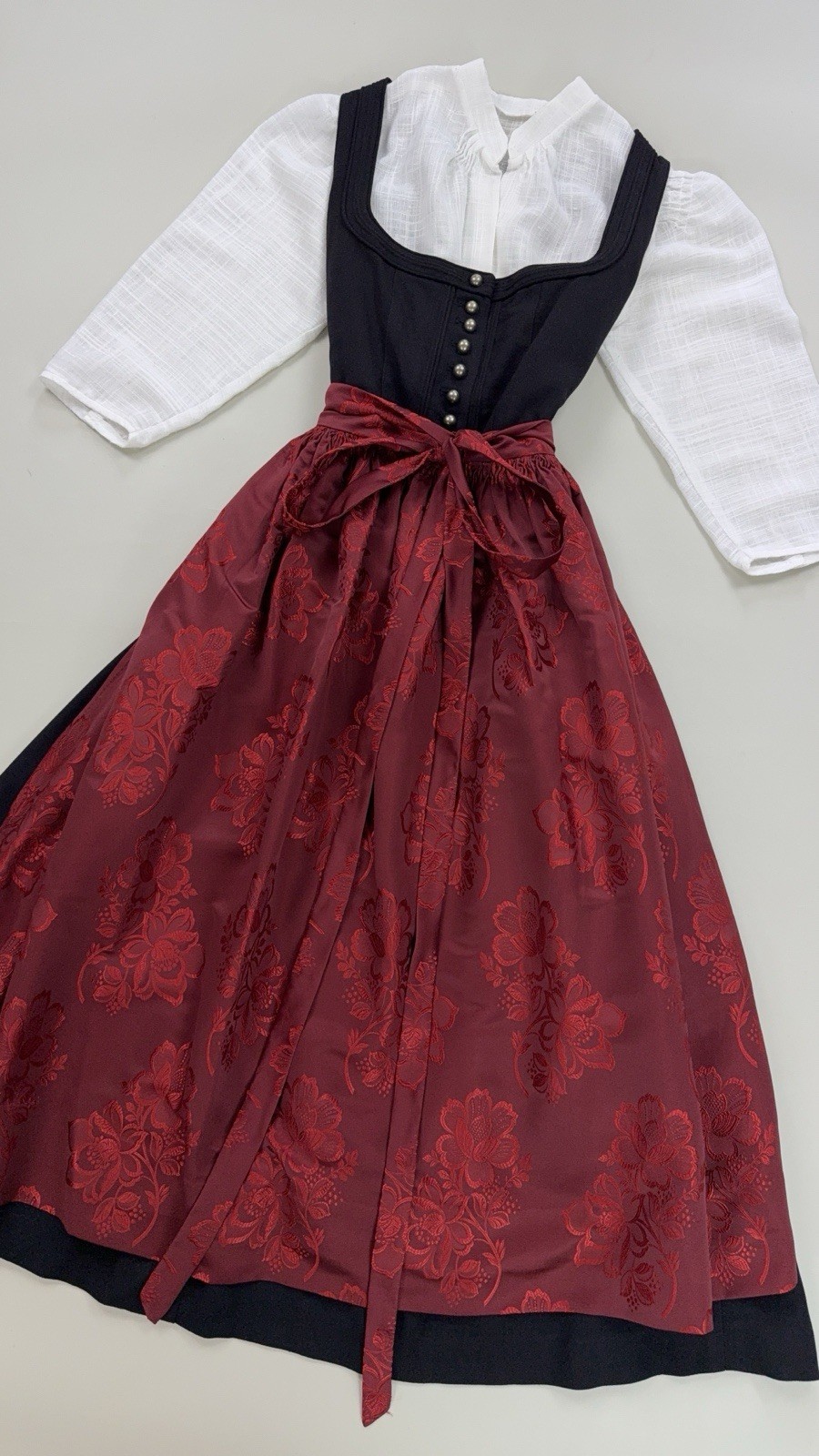 Vintage Dirndl Bavaria Tirol Dress Blouse Apron Set Size 38 M Oktoberfest Folk