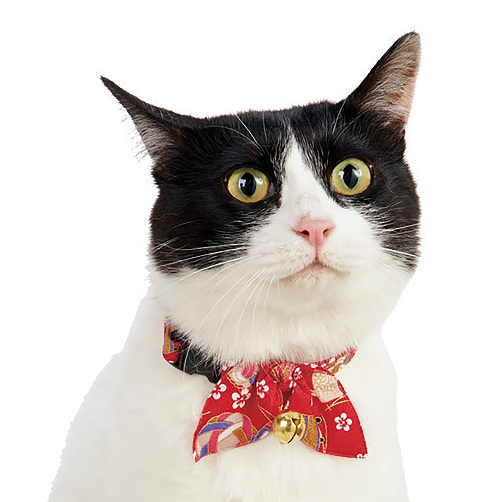 Necoichi Kimono Ribbon Cat Collar (Red) Red