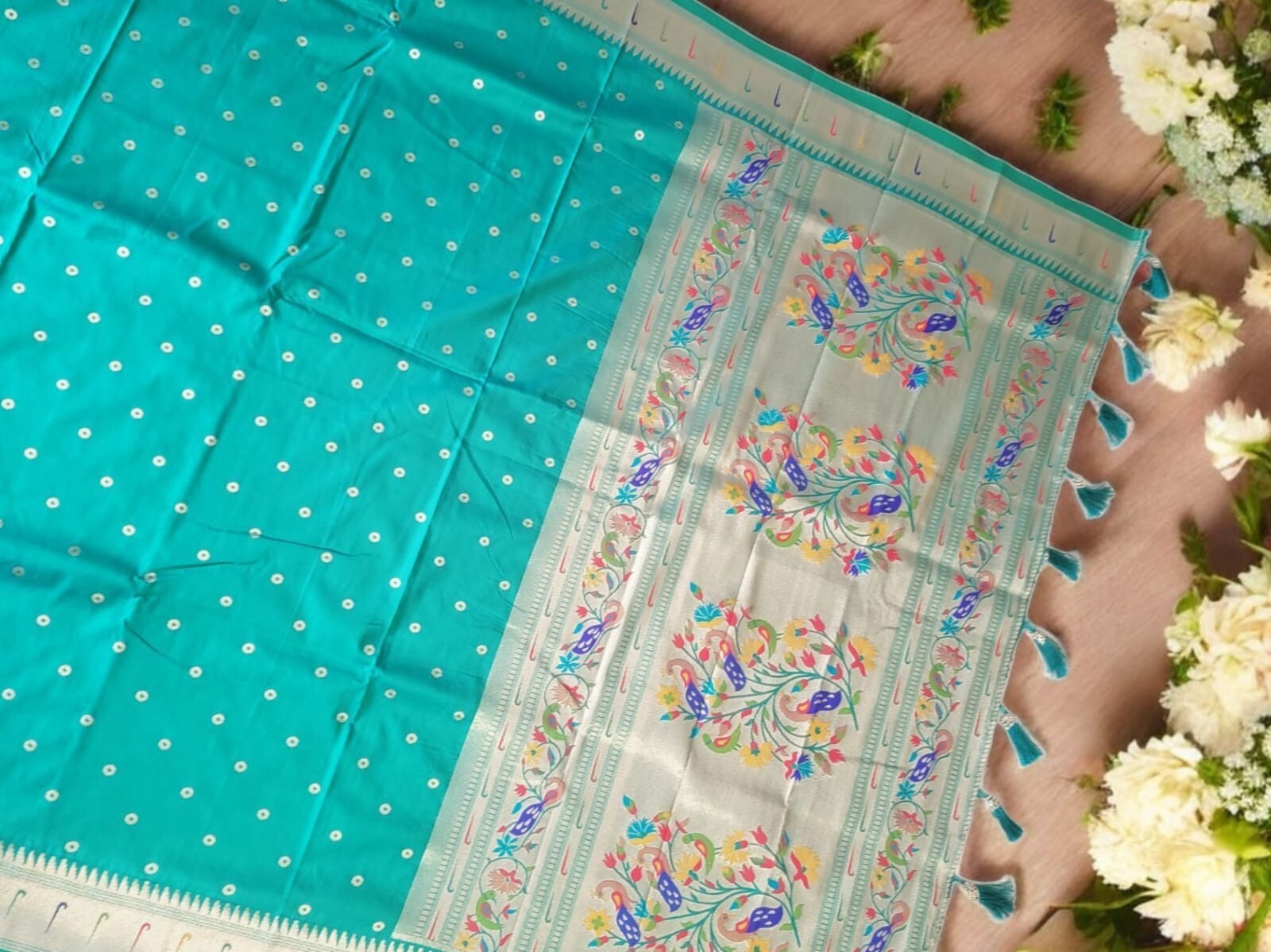 Soft Paithani Silk Saree with Meenakari Peacock Design,Designer Tradition Saree