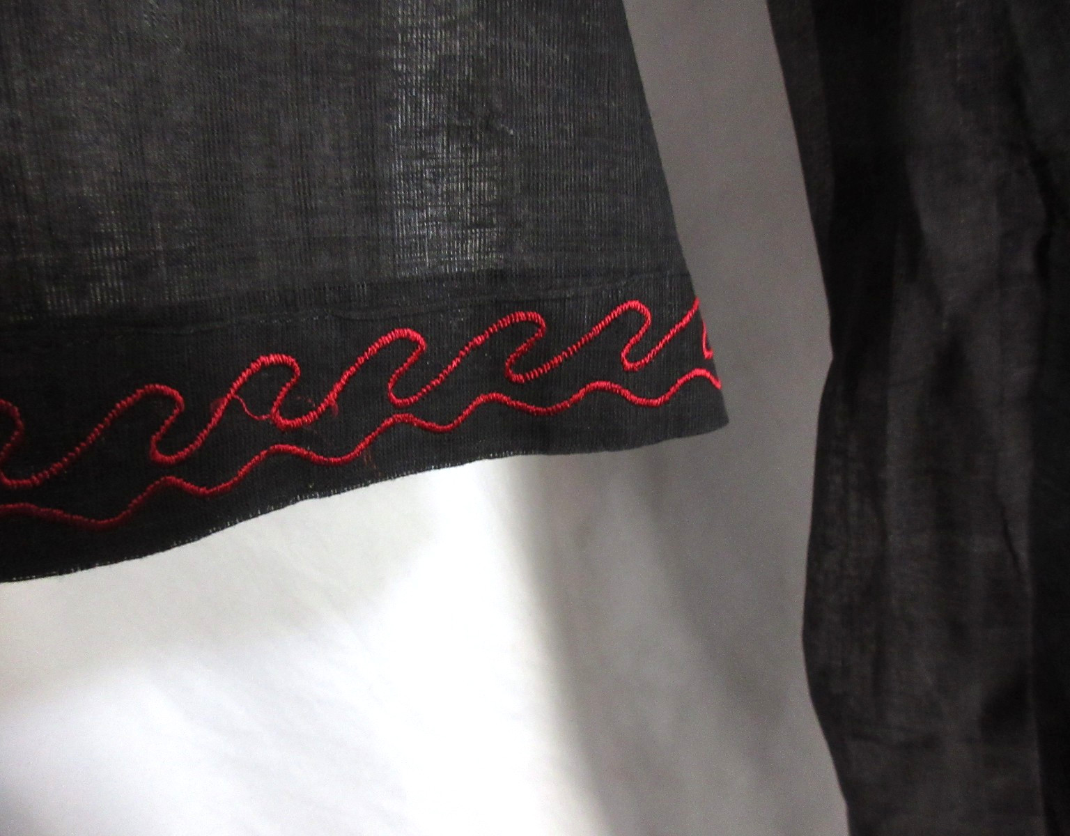 Le Riche Kurta Black Red & Green Unisex South Asian Tunic Metallic SZ XXXL EUC