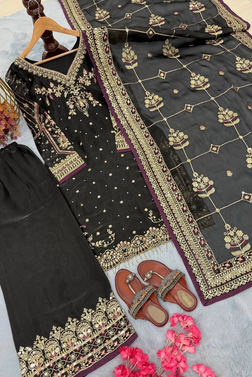 Latest Net Fabric Anarkali Gown Dress Heavy Work Wedding Sangeet Outfit