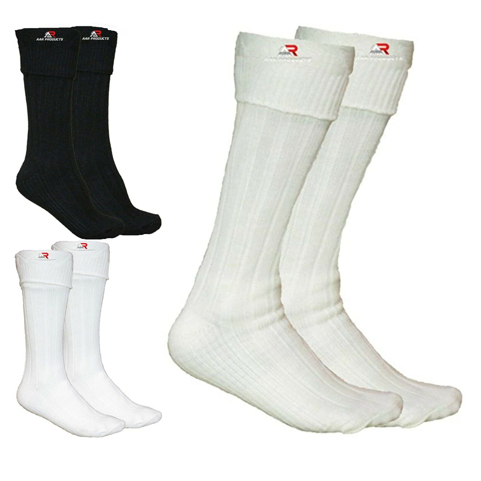 Men’s Scottish Irish Hose Kilt Socks Sporrans Flashes White Off Black Lot AAR